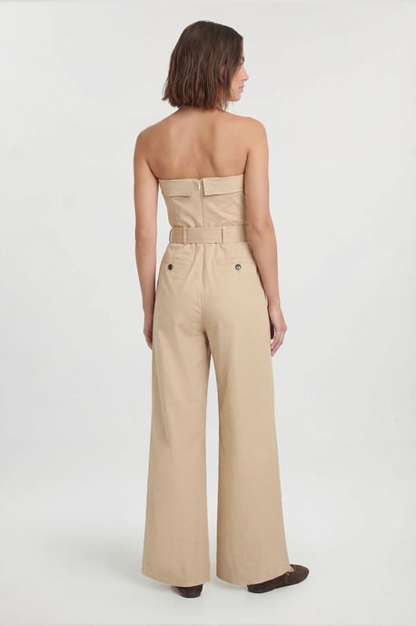 Tailored Cotton Trench Bandeau Jumpsuit - Image 2