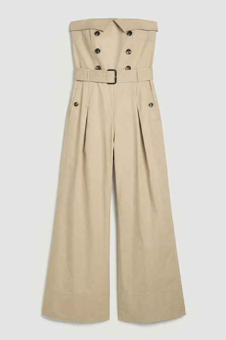 Tailored Cotton Trench Bandeau Jumpsuit - Image 4
