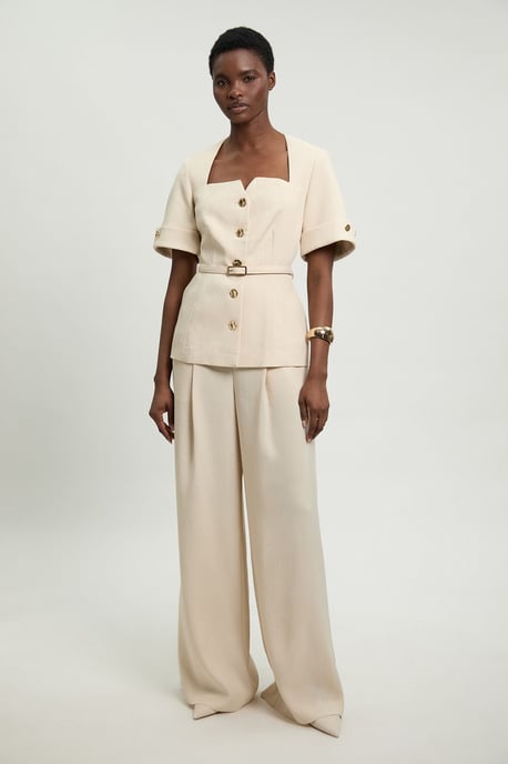 Viscose Blend Wide Leg Tailored Trouser - Image 1