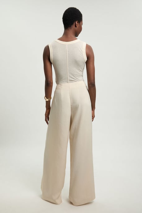 Viscose Blend Wide Leg Tailored Trouser - Image 3