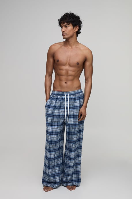 Wide Leg Check Lounge Bottoms - Image 4