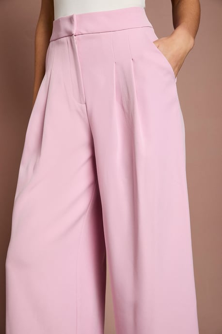 Lisa Tan Wide Leg Crepe Trouser - Image 4