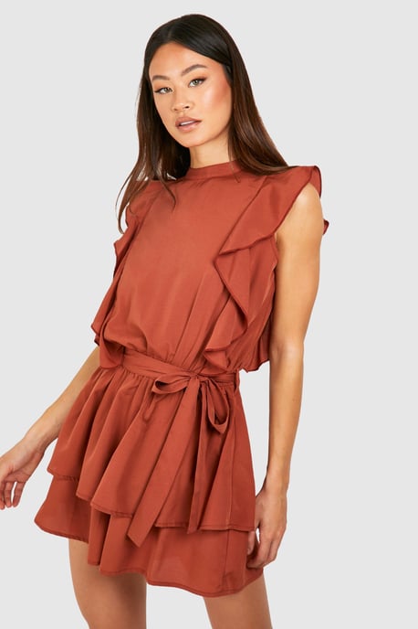 Tall Woven Ruffle Flippy Playsuit - Image 1