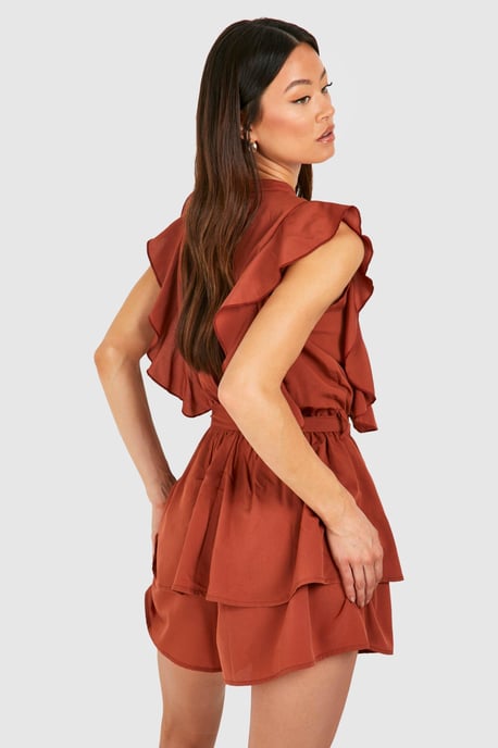 Tall Woven Ruffle Flippy Playsuit - Image 2