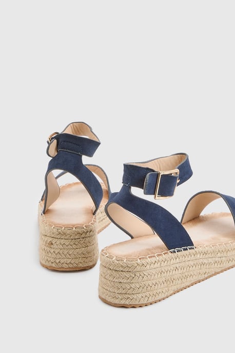 Riva Faux Suede Strap Medium Espadrille Wedge Sandals - Image 2
