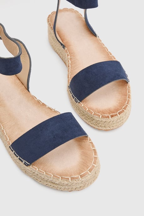 Riva Faux Suede Strap Medium Espadrille Wedge Sandals - Image 3
