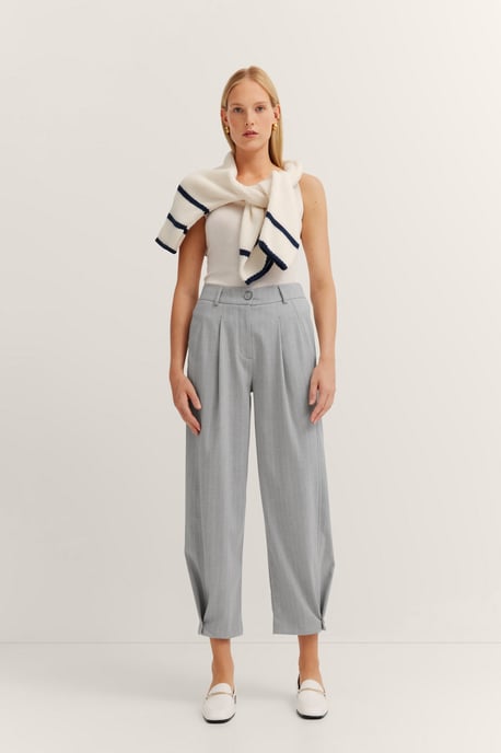 Bugatti Damen Broek met strepen & vouw - Image 4