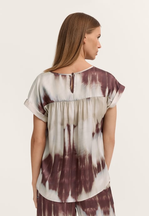 Bugatti Damen Blouse met korte mouwen en grafische print van viscose - Image 2