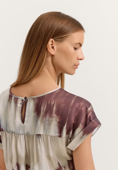 Bugatti Damen Blouse met korte mouwen en grafische print van viscose - Image 4