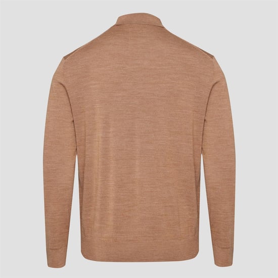 Men's Gant Merino Wool Polo Shirt in Beige - Image 2