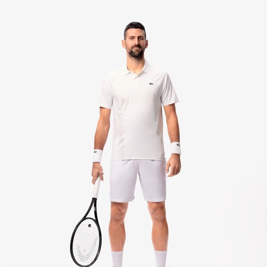 Men's Lacoste Djokovic On Court Polo Shirt in White - Image 3
