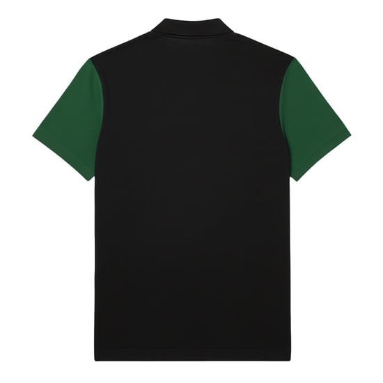 Men's Lacoste Dry Print Branding Tennis Polo Shirt in Black - Image 2