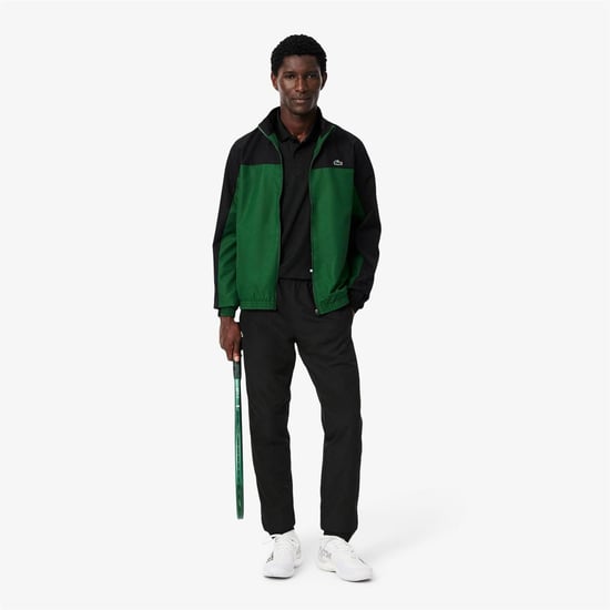 Men's Lacoste Dry Print Branding Tennis Polo Shirt in Black - Image 6