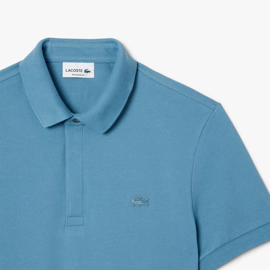 Men's Lacoste Fit Paris Stretch Piqu¿ Polo Shirt in Blue - Image 5