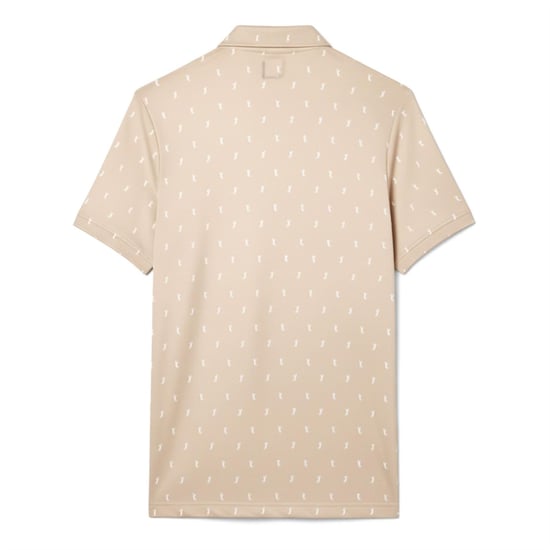 Men's Lacoste Fit UV Protect Golf Polo Shirt in Beige - Image 2