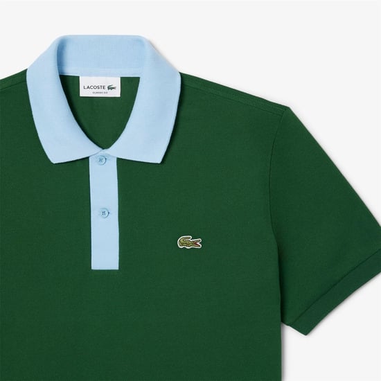 Men's Lacoste Collar L.12.12 Polo Shirt in Green - Image 2