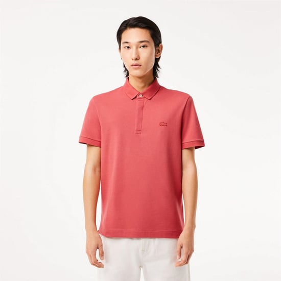 Men's Lacoste Fit Paris Stretch Piqu¿ Polo Shirt in Red - Image 1