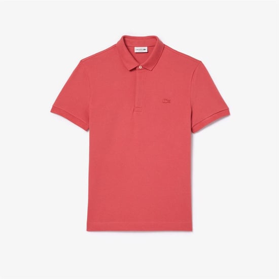Men's Lacoste Fit Paris Stretch Piqu¿ Polo Shirt in Red - Image 4