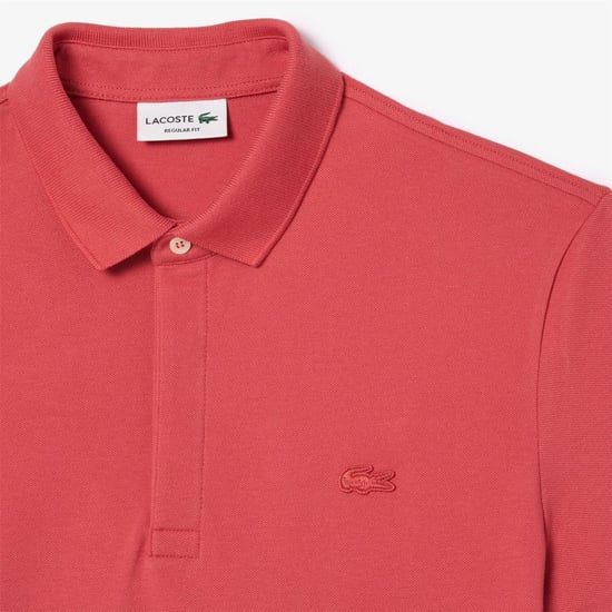 Men's Lacoste Fit Paris Stretch Piqu¿ Polo Shirt in Red - Image 6