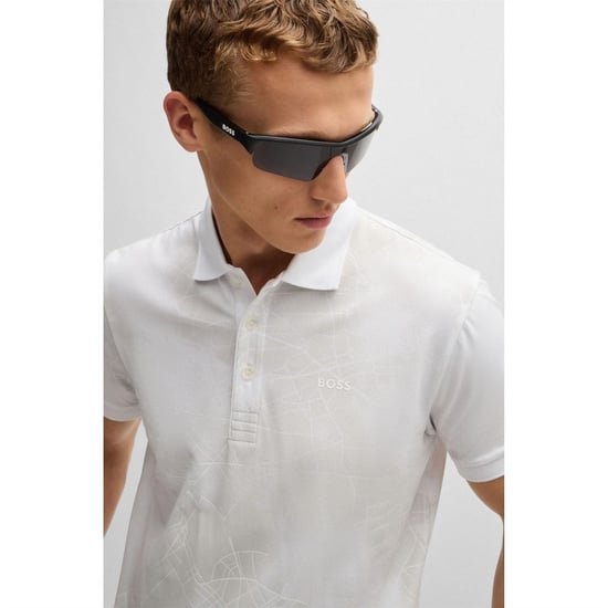 Men's Boss 3 Polo Shirt in White - Image 3