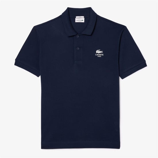 Men's Lacoste Fit Signature Print L.12.12 Polo Shirt in Blue - Image 1