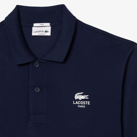 Men's Lacoste Fit Signature Print L.12.12 Polo Shirt in Blue - Image 3