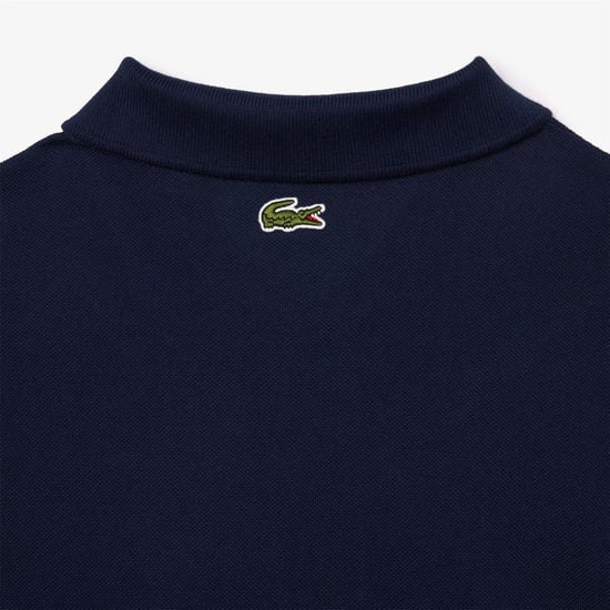 Men's Lacoste Fit Signature Print L.12.12 Polo Shirt in Blue - Image 4