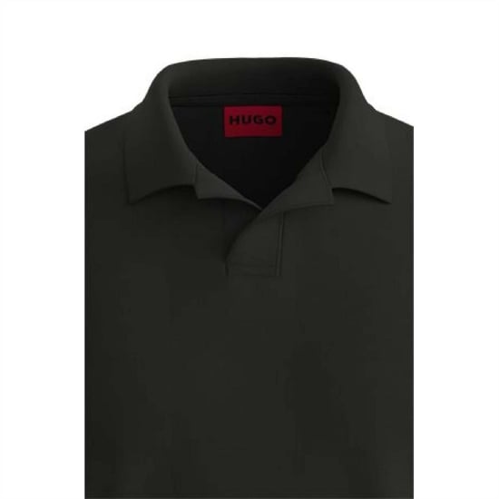 Men's Hugo Stretch Cotton Polo Shirt in Black - Image 4