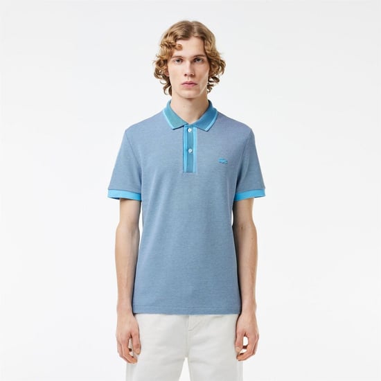 Men's Lacoste Fit Caviar Piqu¿ Polo Shirt in Blue - Image 1
