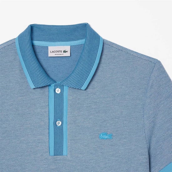 Men's Lacoste Fit Caviar Piqu¿ Polo Shirt in Blue - Image 5