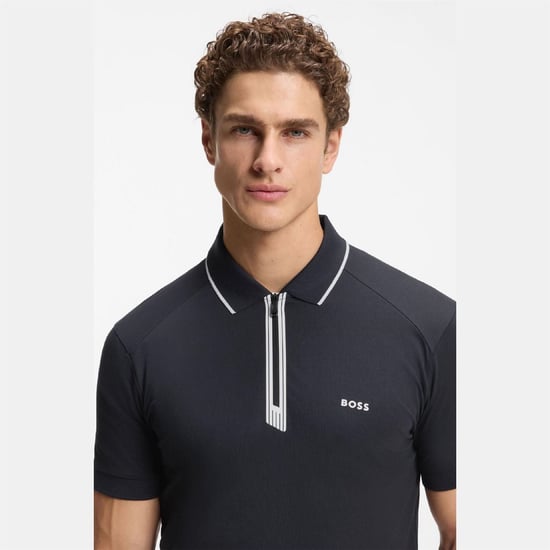 Men's Boss Polo Shirt in Dark Blue - Image 3