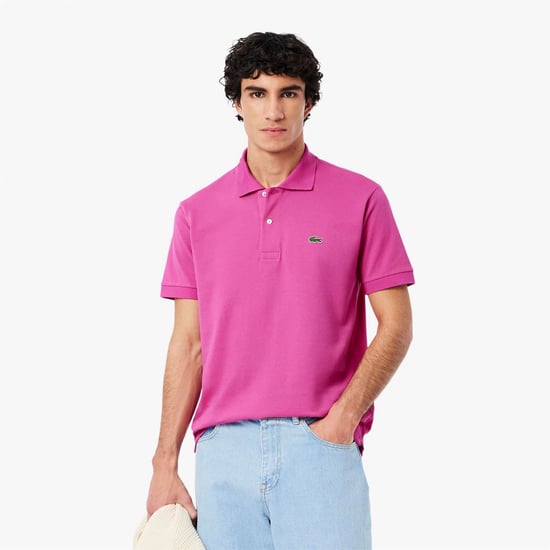Men's Lacoste Fit L.12.12 Original Polo Shirt in Pink - Image 3