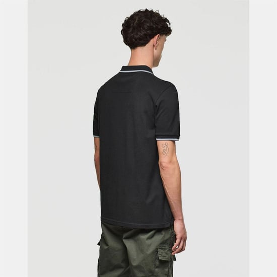 Men's Weekend Offender Monti Zip Polo Shirt in Black - Image 3