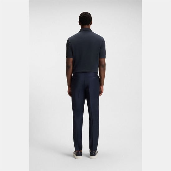 Men's Boss Paras 57 Zip Neck Polo Shirt in Dark Blue - Image 5