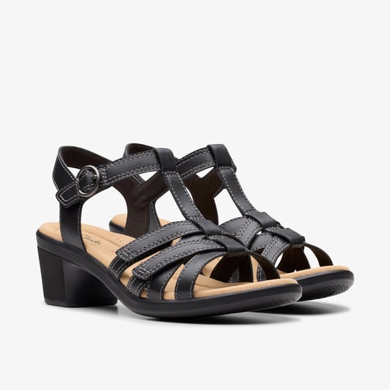 Emily2 Roze Zwarte Leren Sandalen - Image 5