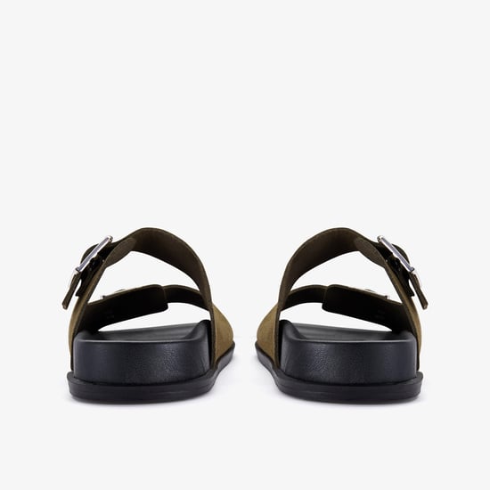 Zarlea Buckle Olive Suede Sandals - Image 5