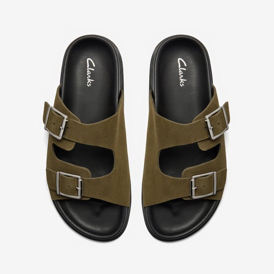 Zarlea Buckle Olive Suede Sandals - Image 6