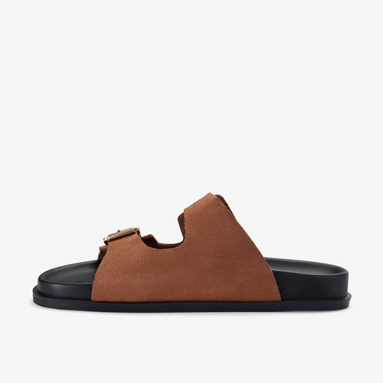 Zarlea Buckle Tan Suede Sandals - Image 2