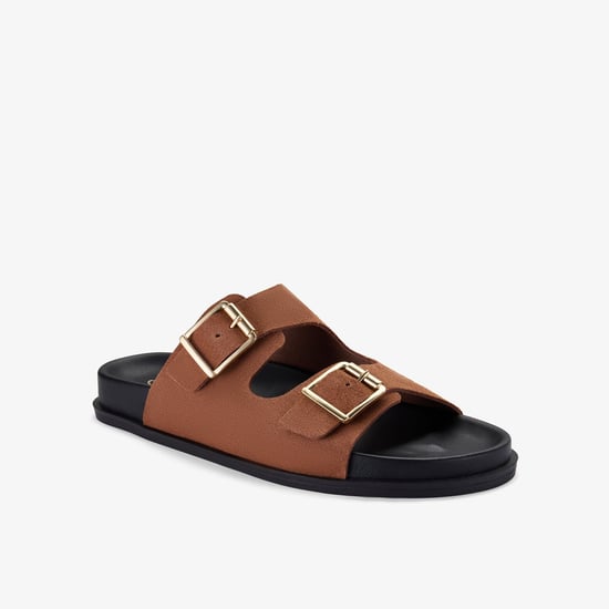 Zarlea Buckle Tan Suede Sandals - Image 4