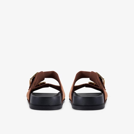 Zarlea Buckle Tan Suede Sandals - Image 5