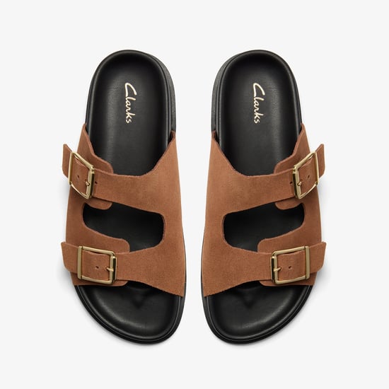 Zarlea Buckle Tan Suede Sandals - Image 6