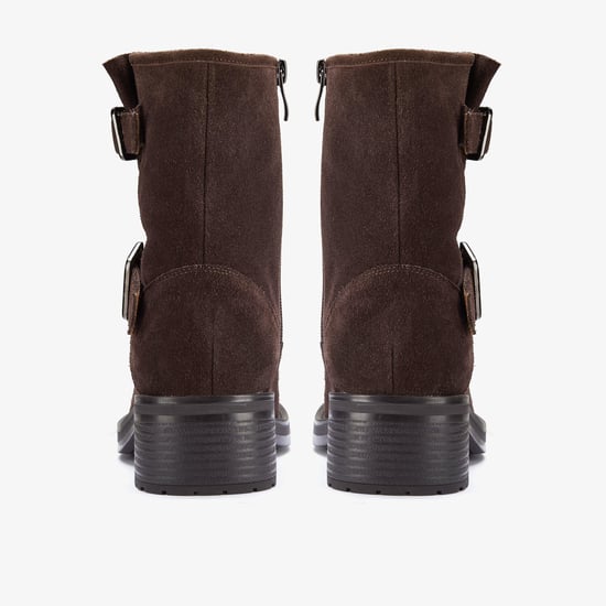 Chai Charm Dark Brown Suede Boots - Image 5