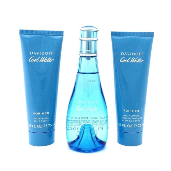 Davidoff Cool Water Gift Set (Eau De Toilette 100ml + Shower Gel 75ml + Body Lotion 75ml) - Image 2