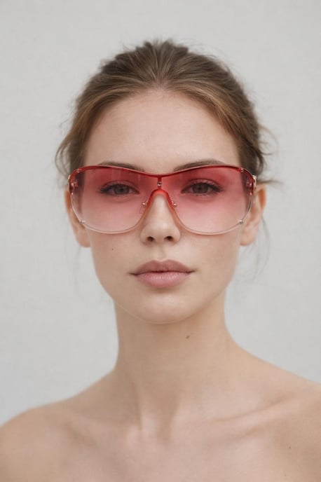 Vintage Rose Wrap Around Sunglasses In Pink - Image 3