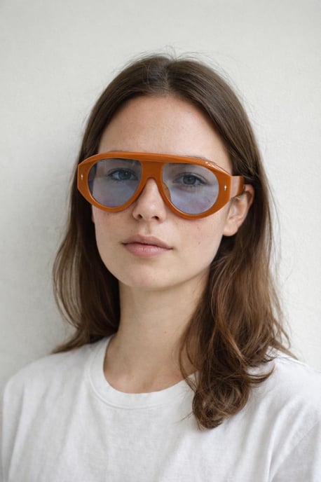 Oversized Bold Aviator Sunglasses in Orange - Image 1