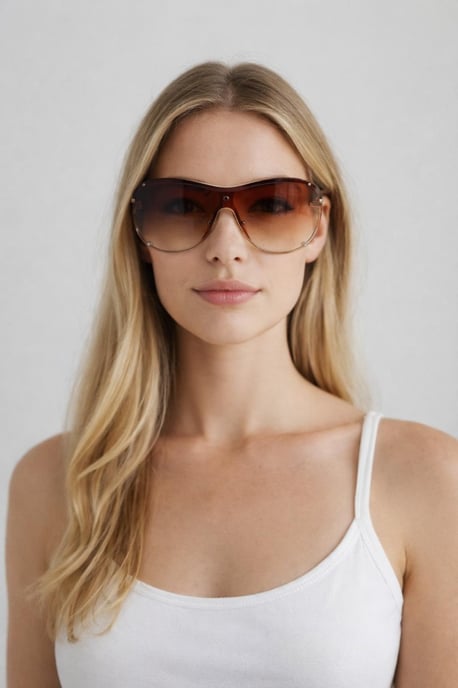 Vintage Rose Wrap Around Sunglasses In Brown - Image 3