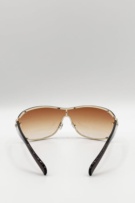 Vintage Rose Wrap Around Sunglasses In Brown - Image 6