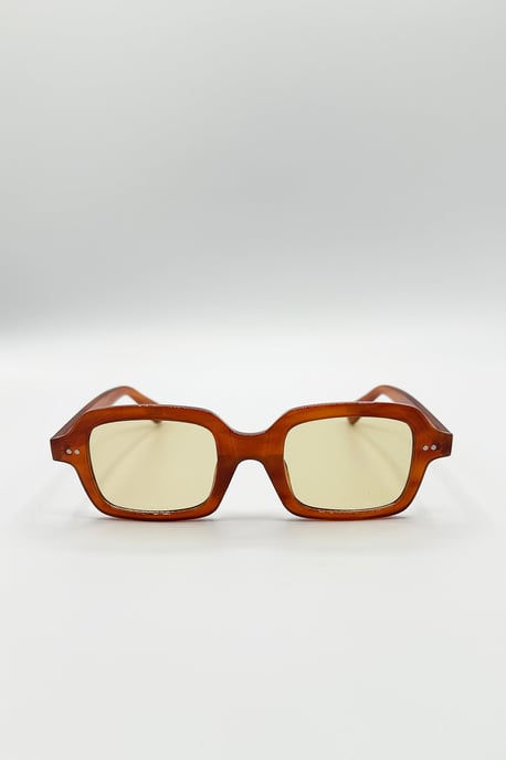 Bold Square Sunglasses In Brown - Image 3