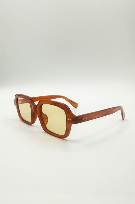 Bold Square Sunglasses In Brown - Image 4