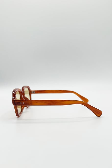 Bold Square Sunglasses In Brown - Image 5